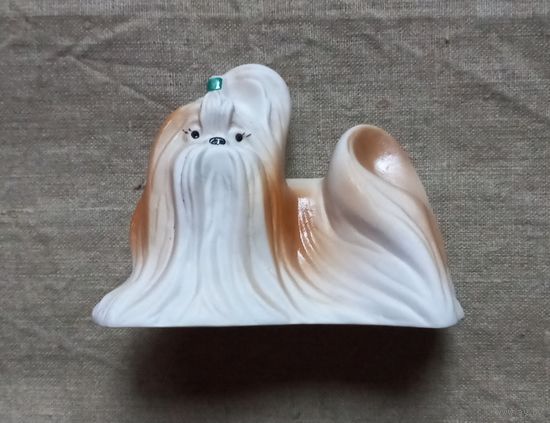 Статуэтка фарфоровая фаянс болонка МФФЗ