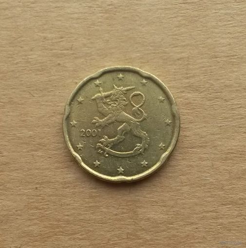 Финляндия, 20 евроцентов 2001 г., старый тип карты Европы