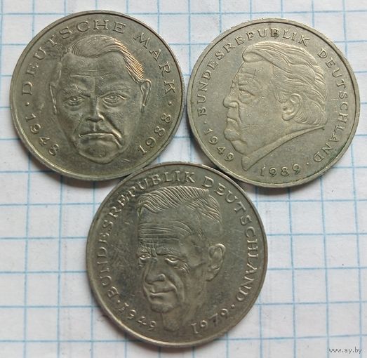 Три монеты Германии по 2 марки