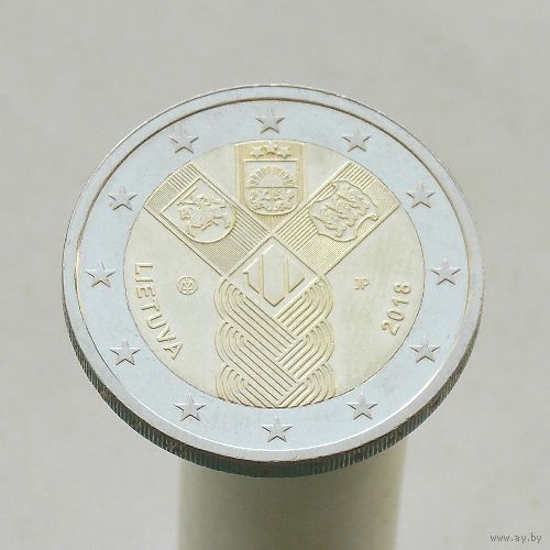 Литва 2 евро 2018  (100-летие независимости прибалтийских государств)