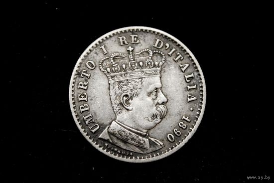 1 лира 1890 г. Эритрея (Италия), Умберто I. Кабинетная патина, пореже!