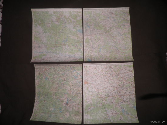 Карты (39х34 см) Давид-Городок,Бешенковичи,Лепель,Бара новичи.70-е г.