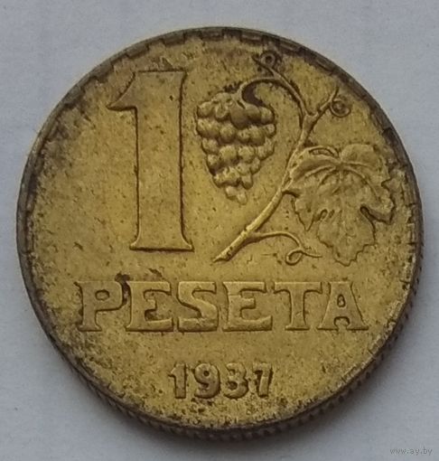 Испания 1 песета 1937 г.