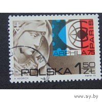 Марка Польша 1975. Филвыставка в Париже.