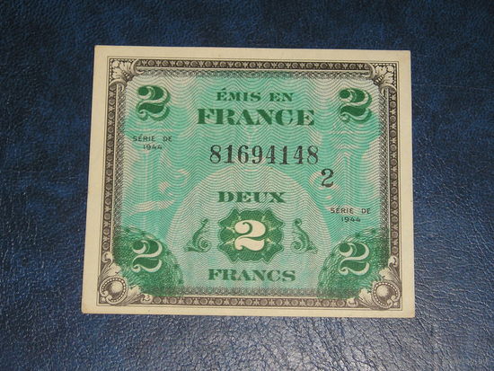 Франция Союзная Оккупация 2 Фр. 1944 Серия 2 UNC