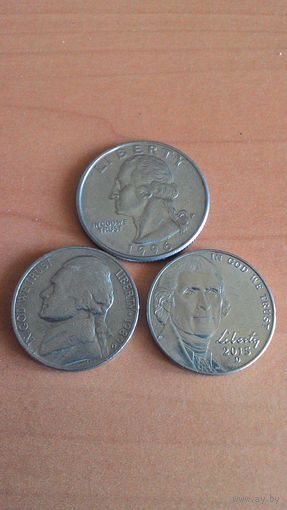 Сборный лот мелких монет США.