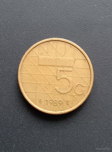 5 гульденов 1989г. Нидерланды