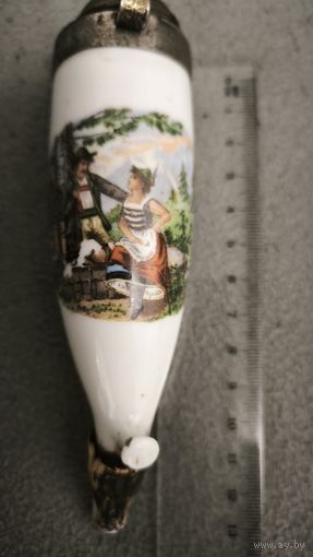 Антикварная чаша трубки (штуммель). Фарфор, роспись. Германия/Австрия, XIX век. Аналог в Музее трубок (Амстердам)