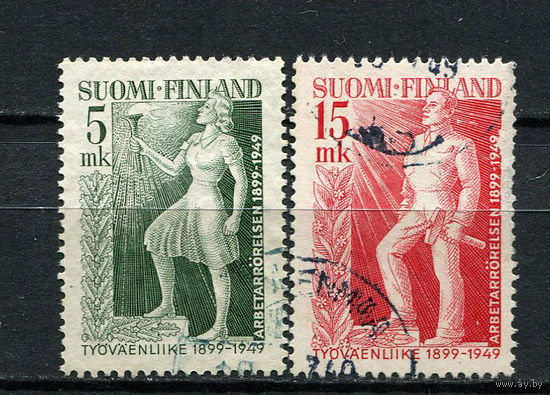 Финляндия - 1949 - 50 лет финскому рабочему движению - [Mi. 370-371] - полная серия - 2 марки. Гашеные.  (Лот 185AG)