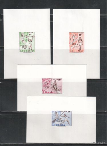Либерия-1960,(Мих.552-555,)  ,  **  , Спорт,  ОИ-1960, 4 ЛЮКС