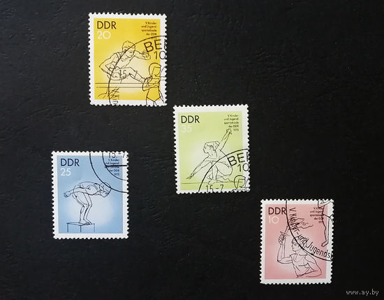ГДР 1975 г. 5-я Детско-юношеская Спартакиада, полная серия из 4 марок #0120-С1P19