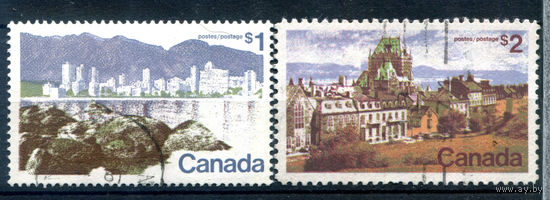 Канада - 1972г. - архитектура городов - 2 марки - полная серия, гашёные [Mi 496-497]. #3-WB-88-A-2