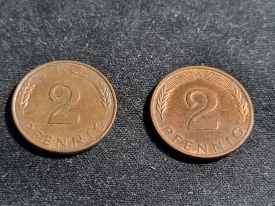 Германия 2 пфеннига 1991 J A