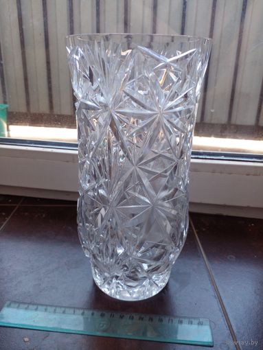 Ваза большая хрустальная СССР 26х13 см 2,5 кг