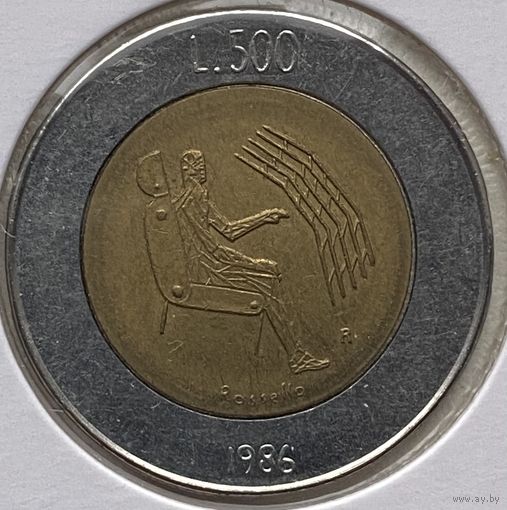 Сан-Марино 500 лир 1986 г. В холдере