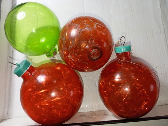 Ёлочные игрушки - Шары Толстого стекла . СССР