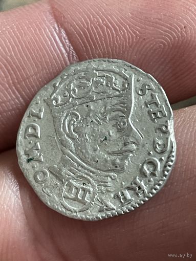 3 гроша 1581 Стефан Баторий! Неописанный? Аномальный? RRR