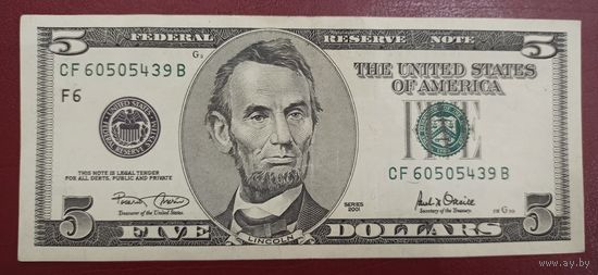 5 долларов США 2001 года, F6. Торг