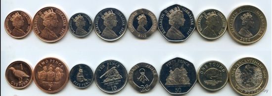 Гибралтар НАБОР 8 монет 2004-2011 UNC