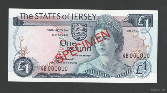 Джерси 1 фунт 1976 года. Тип Р-11a. SPECIMEN. Состояние UNC!