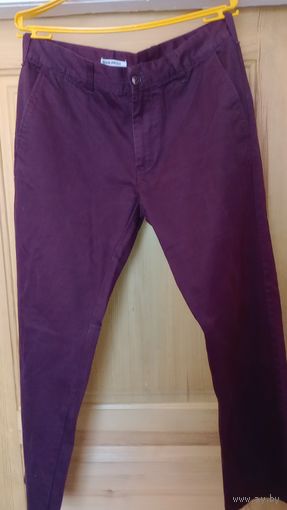 Брюки 50 (32/32) джинсы штаны винный бордовый Regular fit