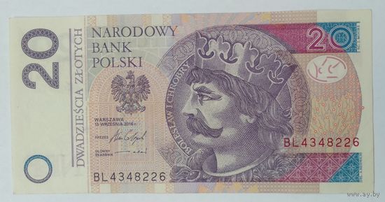 20 злотых 2016г, (возможен обмен).