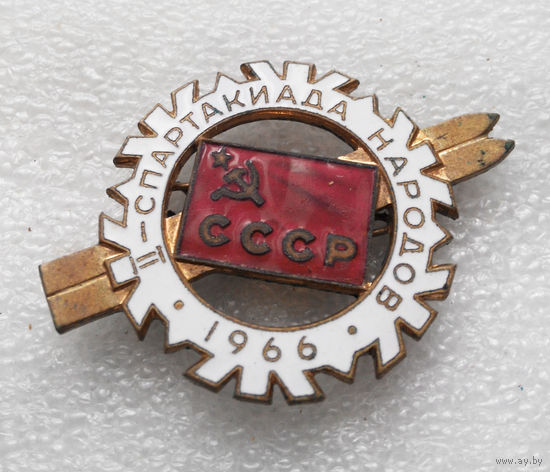 2-я Зимняя Спартакиада Народов СССР 1966 год. Тяжелый. Латунь #0421-SP9