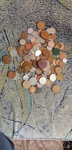 Монеты сборный лот. Российская империя. Россия. СССР. Европа. 160шт.