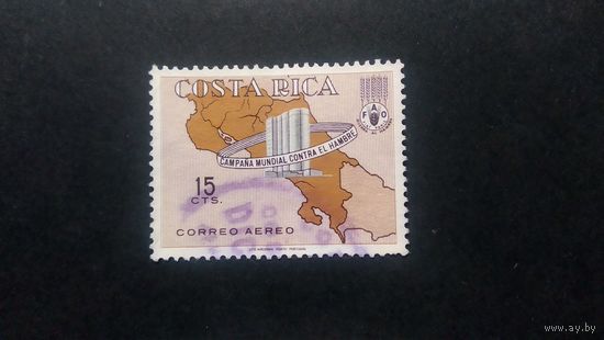 КОСТА-РИКА \198н\1965 авиапочта карта