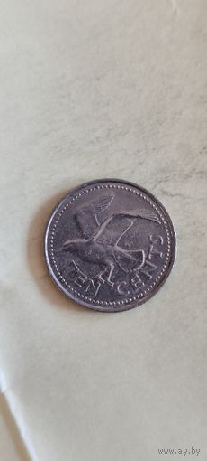 Барбадос 10 цент 1992