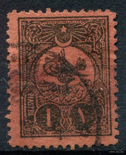 Османская Империя (Турция) - 1908г. - тугра, доплатные марки (portomarken), перфорация 12, 1 Pia - 1 марка - гашёная [Mi 29 C]. #4-W2-130-A-2