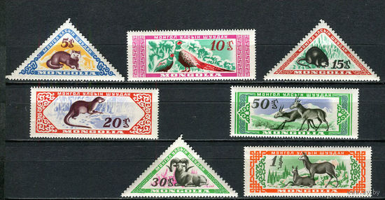 Монголия - 1959 - Редкие животные Монголии - [Mi. 170-176] - полная серия - 7 марок. MNH.  (Лот 51JA)-TG3P43