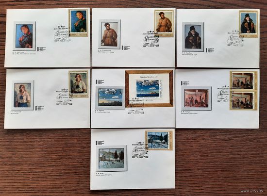 СССР 1972г. 7 КПД одним лотом. худ.Рязанцев. Третьяковская галерея.Советская живопись. СГ.